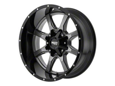 Moto Metal MO970 Gloss Gray Center with Gloss Black Lip 6-Lug Wheel; 20x9; 18mm Offset (22-24 Bronco Raptor)