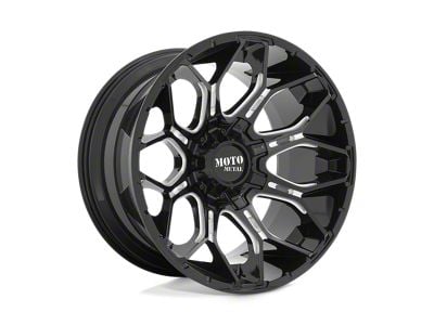 Moto Metal Sniper Gloss Black Milled Wheel; 20x9; 0mm Offset (76-86 Jeep CJ7)