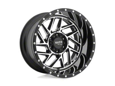 Moto Metal Breakout Gloss Black Machined Wheel; 20x9; 0mm Offset (20-24 Jeep Gladiator JT)