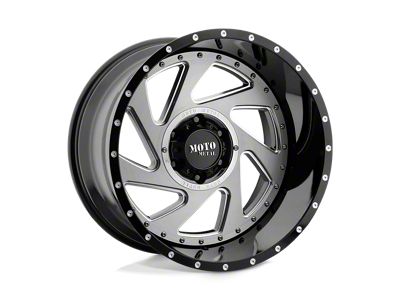 Moto Metal Change Up Gloss Black Milled with Brushed Inserts Wheel; 20x12 (20-24 Jeep Gladiator JT)