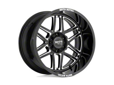 Moto Metal Folsom Gloss Black Milled Wheel; 20x10; -18mm Offset (20-24 Jeep Gladiator JT)