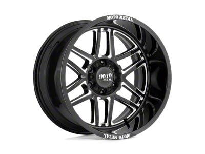 Moto Metal Folsom Gloss Black Milled Wheel; 22x10 (20-24 Jeep Gladiator JT)