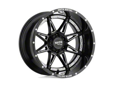 Moto Metal Hydra Gloss Black Milled Wheel; 18x8.5; 18mm Offset (20-24 Jeep Gladiator JT)