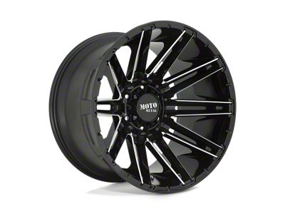 Moto Metal Kraken Gloss Black Milled Wheel; 22x10; -18mm Offset (20-24 Jeep Gladiator JT)