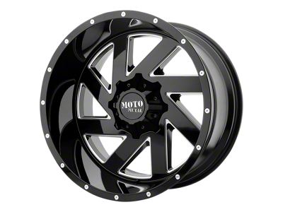 Moto Metal Melee Gloss Black Milled Wheel; 20x9; 0mm Offset (20-24 Jeep Gladiator JT)