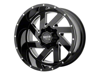 Moto Metal Melee Gloss Black Milled Wheel; 22x12; -44mm Offset (20-24 Jeep Gladiator JT)