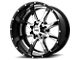 Moto Metal MO201 Chrome Center with Gloss Black Milled Lip Wheel; 20x10 (20-24 Jeep Gladiator JT)