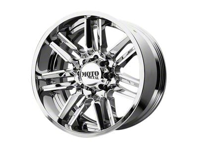 Moto Metal MO202 Chrome Center with Gloss Black Milled Lip Wheel; 20x10; -18mm Offset (20-24 Jeep Gladiator JT)