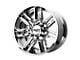 Moto Metal MO202 Chrome Center with Gloss Black Milled Lip Wheel; 20x10 (20-24 Jeep Gladiator JT)