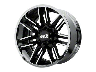 Moto Metal MO202 Gloss Black Machined Center with Chrome Lip Wheel; 20x10 (20-24 Jeep Gladiator JT)