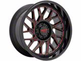 Moto Metal MO805 Gloss Black Milled with Red Tint Wheel; 20x10; -18mm Offset (20-25 Jeep Gladiator JT)