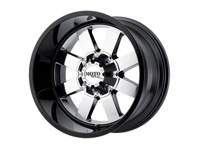 Moto Metal MO962 PVD Chrome Center with Gloss Black Lip Wheel; 20x12 (20-24 Jeep Gladiator JT)