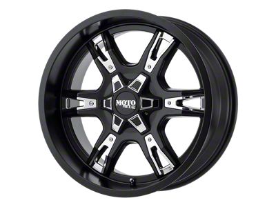 Moto Metal MO969 Satin Black with Red and Chrome Accents Wheel; 20x12; -44mm Offset (20-24 Jeep Gladiator JT)