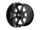 Moto Metal MO970 Gloss Black with Milled Spoke and Moto Metal On Lip Wheel; 20x9; 0mm Offset (20-24 Jeep Gladiator JT)