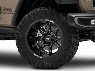 Moto Metal MO970 Gloss Black Milled Wheel; 20x9; 0mm Offset (20-24 Jeep Gladiator JT)