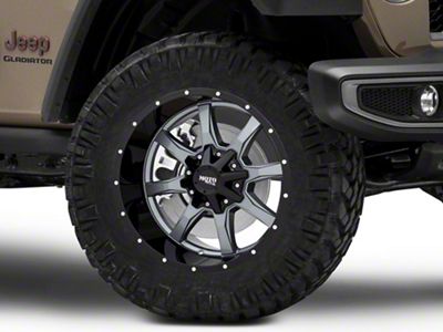 Moto Metal MO970 Gloss Gray with Gloss Black Lip Wheel; 20x10; -24mm Offset (20-24 Jeep Gladiator JT)