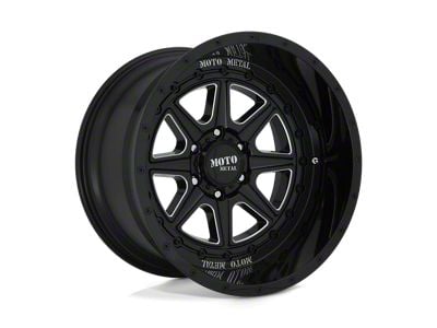 Moto Metal Phantom Gloss Black Milled Wheel; 22x12; -44mm Offset (20-24 Jeep Gladiator JT)