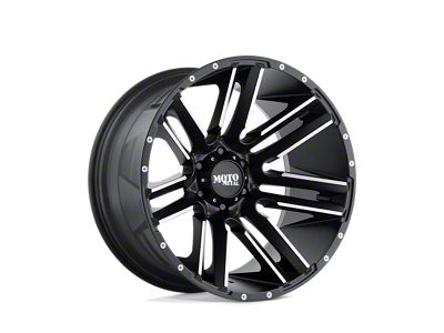 Moto Metal Razor Satin Black Machined Wheel; 22x12; -44mm Offset (20-24 Jeep Gladiator JT)