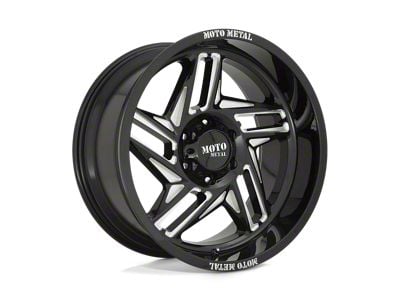 Moto Metal Ripsaw Gloss Black Milled Wheel; 20x10; -18mm Offset (20-24 Jeep Gladiator JT)