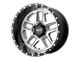 Moto Metal Sentry Gloss Silver Center with Gloss Black Lip Wheel; 22x10 (20-24 Jeep Gladiator JT)