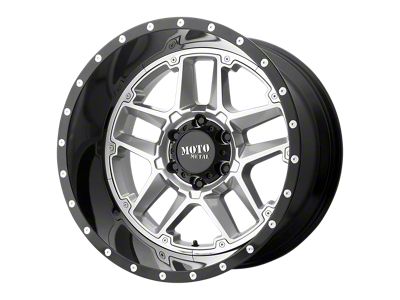 Moto Metal Sentry Gloss Silver Center with Gloss Black Lip Wheel; 20x12; -44mm Offset (20-24 Jeep Gladiator JT)