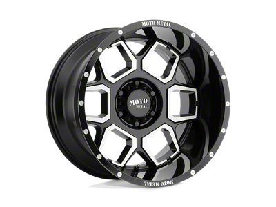 Moto Metal Spade Gloss Black Machined Wheel; 20x12 (20-24 Jeep Gladiator JT)