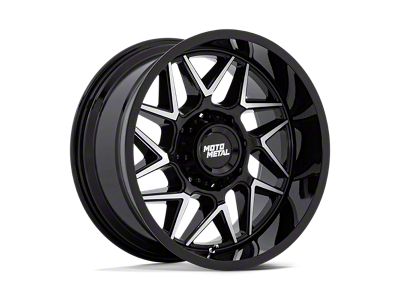 Moto Metal Turbine Gloss Black with Machined Face Wheel; 20x10 (20-24 Jeep Gladiator JT)