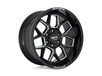 Moto Metal Banshee Gloss Black Milled Wheel; 20x10; -18mm Offset (22-24 Jeep Grand Cherokee WL)