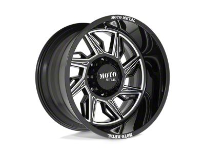 Moto Metal Hurricane Gloss Black Milled Wheel; Right Directional; 20x10; -18mm Offset (22-24 Jeep Grand Cherokee WL)