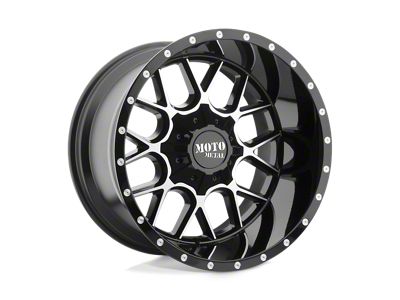 Moto Metal Siege Gloss Black Machined Wheel; 20x9; 0mm Offset (05-10 Jeep Grand Cherokee WK)