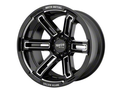 Moto Metal Rukus Gloss Black Milled Wheel; 20x9; 0mm Offset (99-04 Jeep Grand Cherokee WJ)