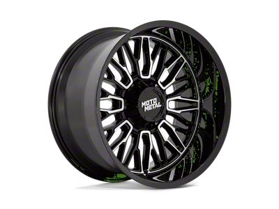 Moto Metal Stinger Gloss Black Machined Wheel; 22x12; -44mm Offset (99-04 Jeep Grand Cherokee WJ)