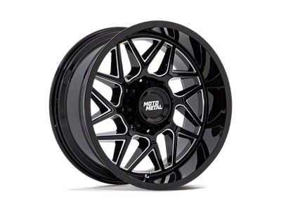 Moto Metal Turbine Gloss Black Milled Wheel; 20x10; -18mm Offset (99-04 Jeep Grand Cherokee WJ)