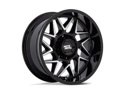 Moto Metal Turbine Gloss Black with Machined Face Wheel; 20x10; -18mm Offset (05-10 Jeep Grand Cherokee WK)