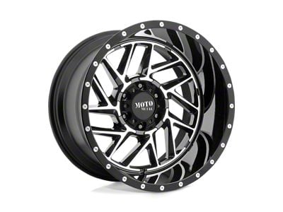 Moto Metal Breakout Gloss Black Machined Wheel; 20x10; -18mm Offset (11-21 Jeep Grand Cherokee WK2)