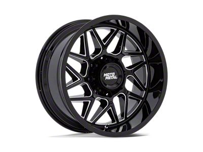 Moto Metal Turbine Gloss Black Milled Wheel; 20x10; -18mm Offset (11-21 Jeep Grand Cherokee WK2)