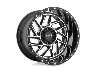 Moto Metal Breakout Gloss Black Machined Wheel; 16x8 (07-18 Jeep Wrangler JK)