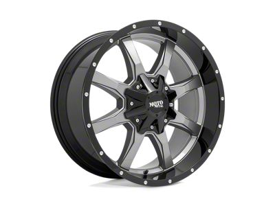 Moto Metal MO970 Gloss Gray Center with Gloss Black Lip Wheel; 20x9; 0mm Offset (07-18 Jeep Wrangler JK)