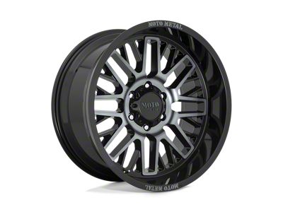 Moto Metal Warlock Gloss Black Machined with Gray Tint Wheel; 20x9; 0mm Offset (07-18 Jeep Wrangler JK)