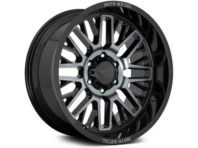 Moto Metal MO802 Gloss Black Machined with Gray Tint 6-Lug Wheel; 20x10; -18mm Offset (17-24 Titan)