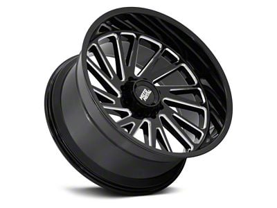 Moto Metal Combat Gloss Black Milled 6-Lug Wheel; 22x12; -44mm Offset (16-24 Titan XD)