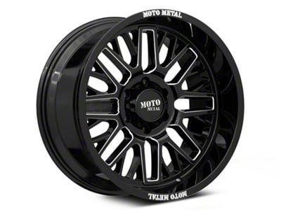 Moto Metal MO802 Gloss Black Milled 6-Lug Wheel; 22x10; -18mm Offset (16-24 Titan XD)