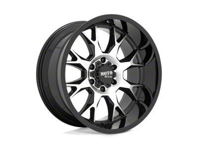 Moto Metal MO806 Gloss Black Machined 6-Lug Wheel; 20x10; -18mm Offset (16-24 Titan XD)