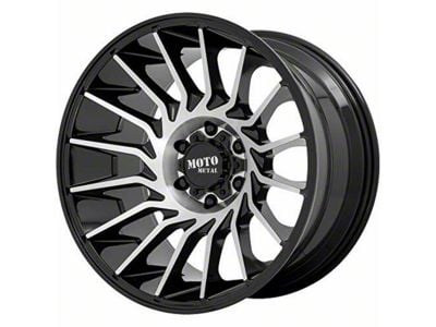 Moto Metal MO807 Gloss Black Machined 6-Lug Wheel; 22x10; -18mm Offset (16-24 Titan XD)