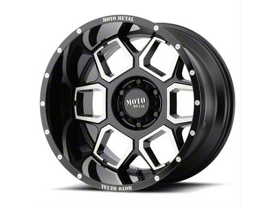 Moto Metal MO981 Spade Gloss Black Machined 6-Lug Wheel; 20x10; -24mm Offset (16-24 Titan XD)
