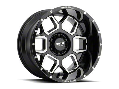 Moto Metal MO981 Spade Gloss Black Machined 6-Lug Wheel; 20x12; -44mm Offset (16-24 Titan XD)