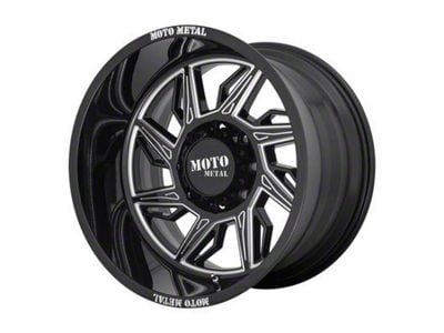 Moto Metal MO997 Hurricane Gloss Black Milled 6-Lug Wheel; Left Directional; 20x10; -18mm Offset (16-24 Titan XD)