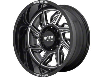 Moto Metal MO997 Hurricane Gloss Black Milled 6-Lug Wheel; Left Directional; 22x12; -44mm Offset (16-24 Titan XD)