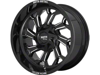 Moto Metal MO999 Gloss Black Milled 6-Lug Wheel; 22x12; -44mm Offset (16-24 Titan XD)