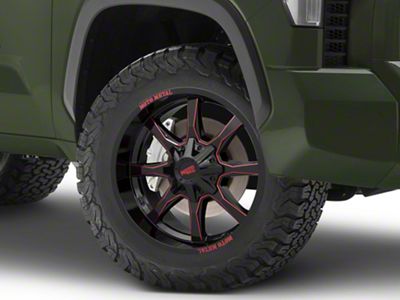 Moto Metal MO970 Gloss Black Milled with Red Tint 6-Lug Wheel; 20x10; -18mm Offset (22-24 Tundra)